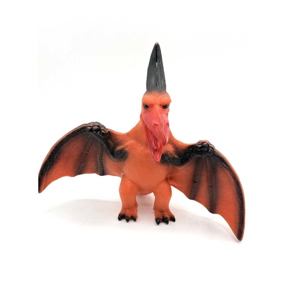 Imperial Dinosaur Pterodactyl Godzilla Monster Kaiju‎ Toy Vintage 8” Orange Red